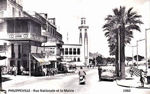 1075- Philippeville - Rue Nationale et Mairie  1960